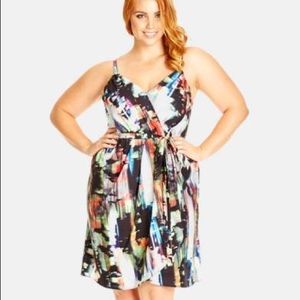 NWT City Chic Smudge print wrap skirt sundress